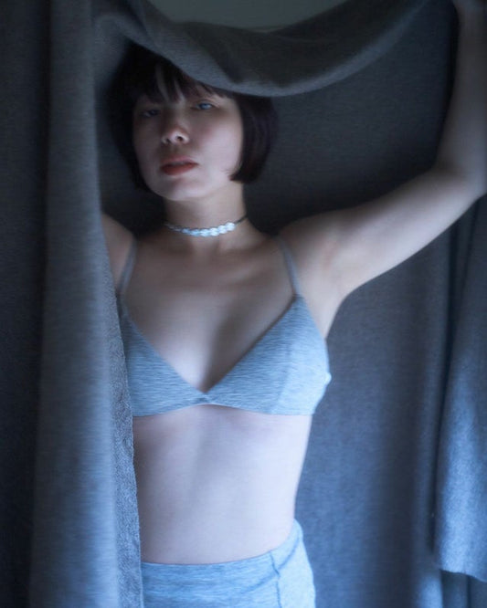 L'ANGÉLIQUE: Wireless Padded Wool Cotton Triangle Bra - Yak