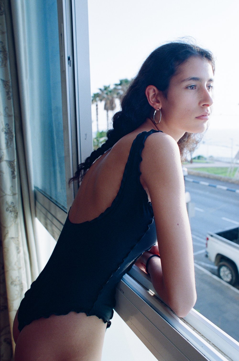 Sherris: Ruffle Corset One Piece - Black