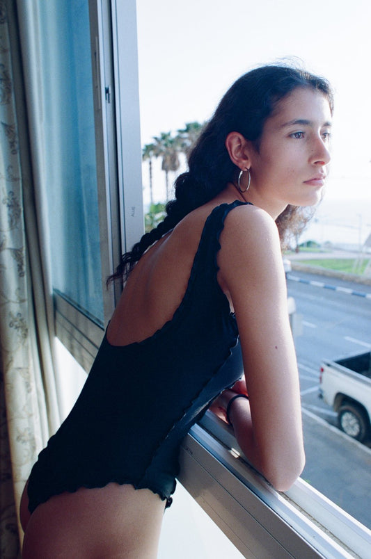 Sherris: Ruffle Corset One Piece - Brown