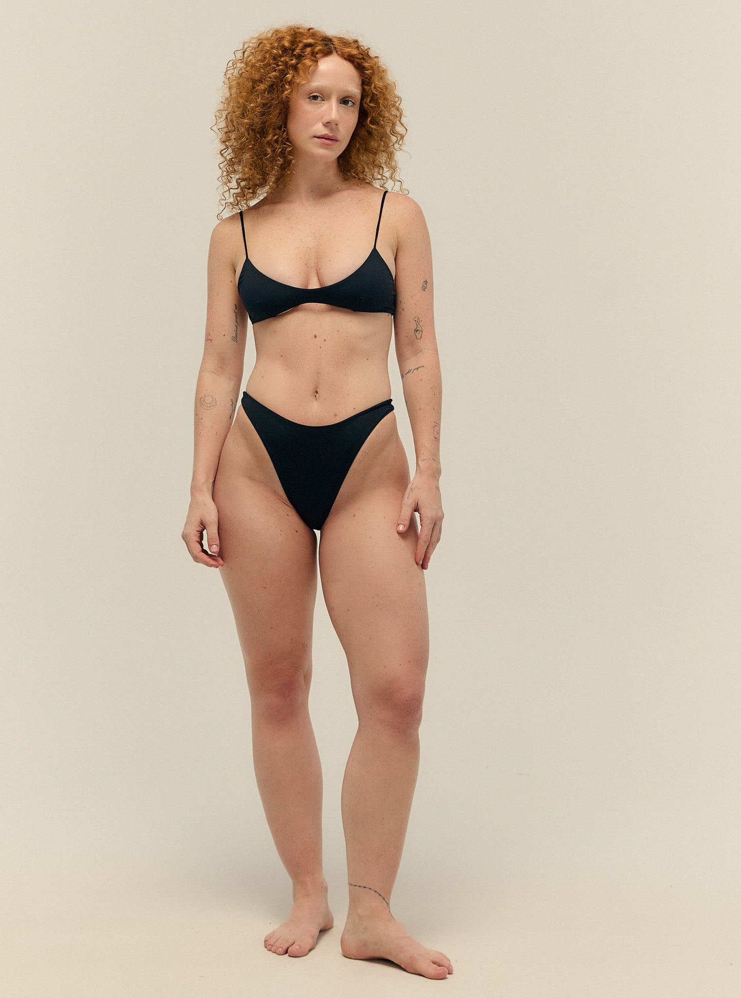 Haight: Cris Adjustable Scoop Bikini Top - Black