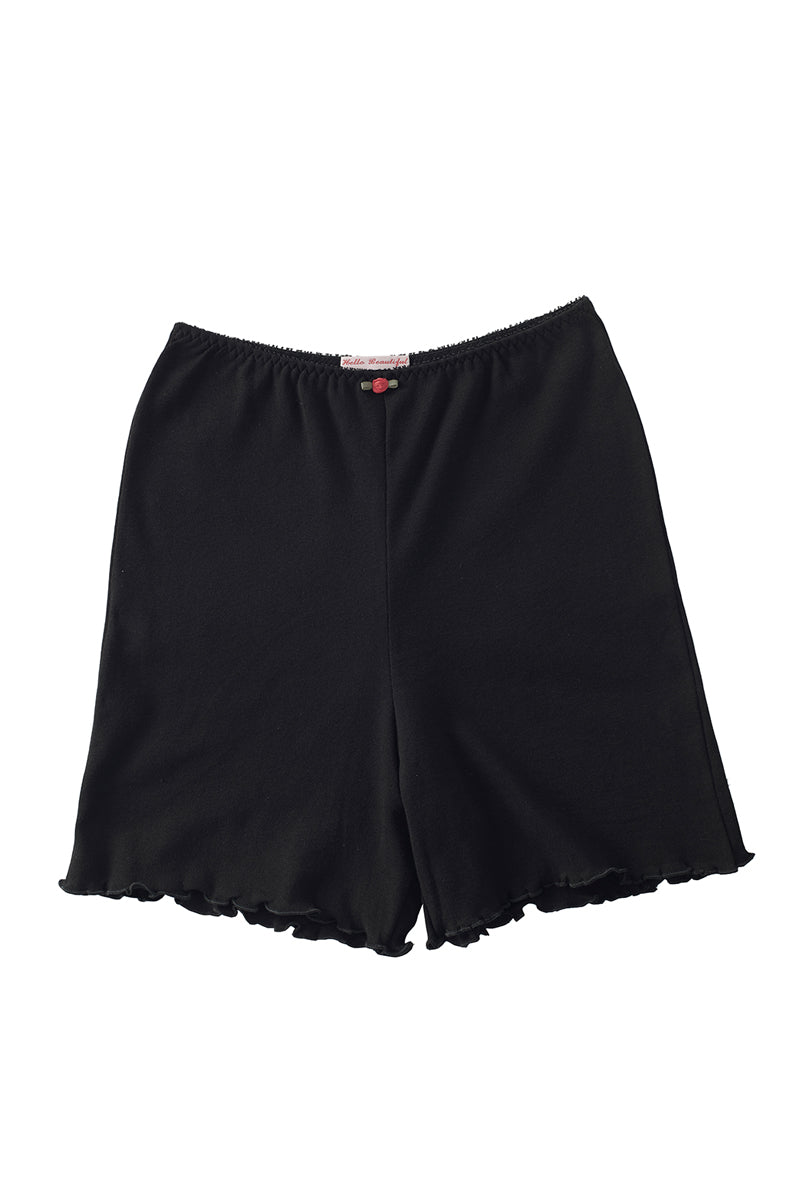 Hello Beautiful: Lynn Long Cotton Shorts - Black