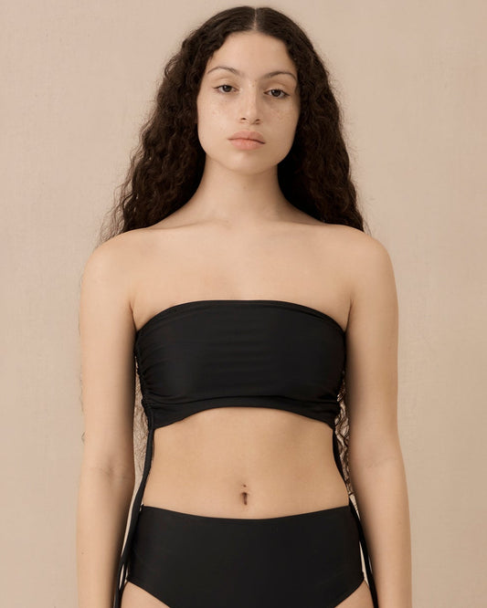 Hakea: Seams Bikini Tube Top - Black