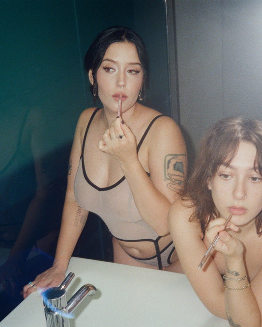 Kayleigh Peddie: Wren Mesh Garter Tank - Haze