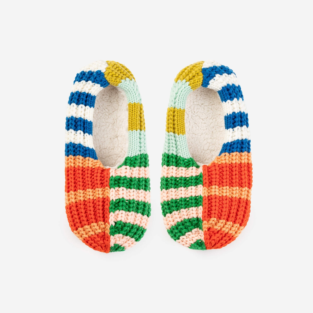 Verloop: Patchwork Stripe Rib Slippers - Rainbow