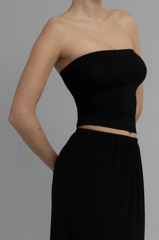 Kye Intimates: Recline Bamboo Strapless Tube Top - Black