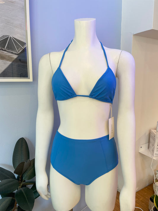 Hakea: Classic Triangle Bikini Top - Blue