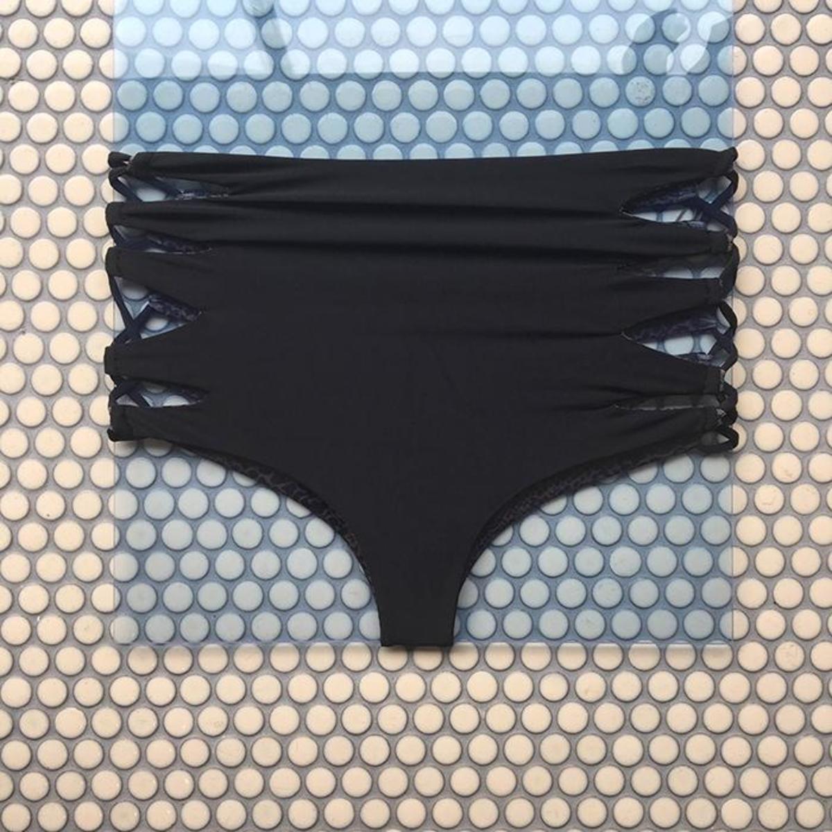 Acacia: Queens High-Waisted Bikini Bottom - Licorice