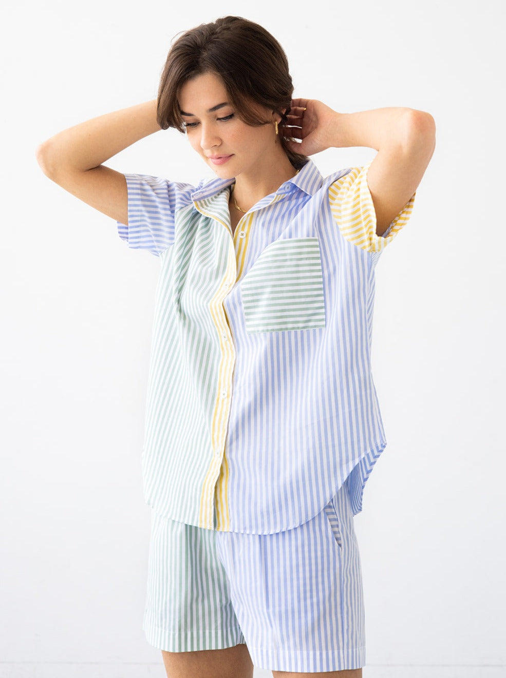 Salua: Amalfi Stripes Sleep Shirt - Multi