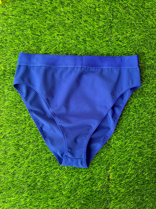 La Fille d'O: Cherry High-Waisted Bikini Bottom - Bic Blue