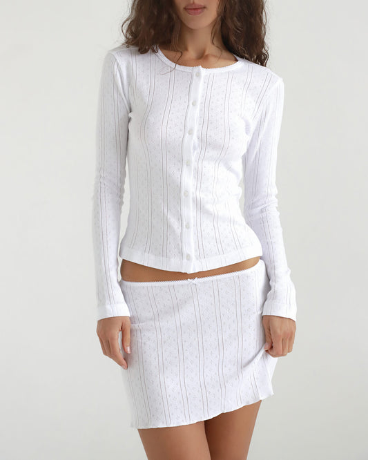 Cou Cou Intimates: The Cardigan - White