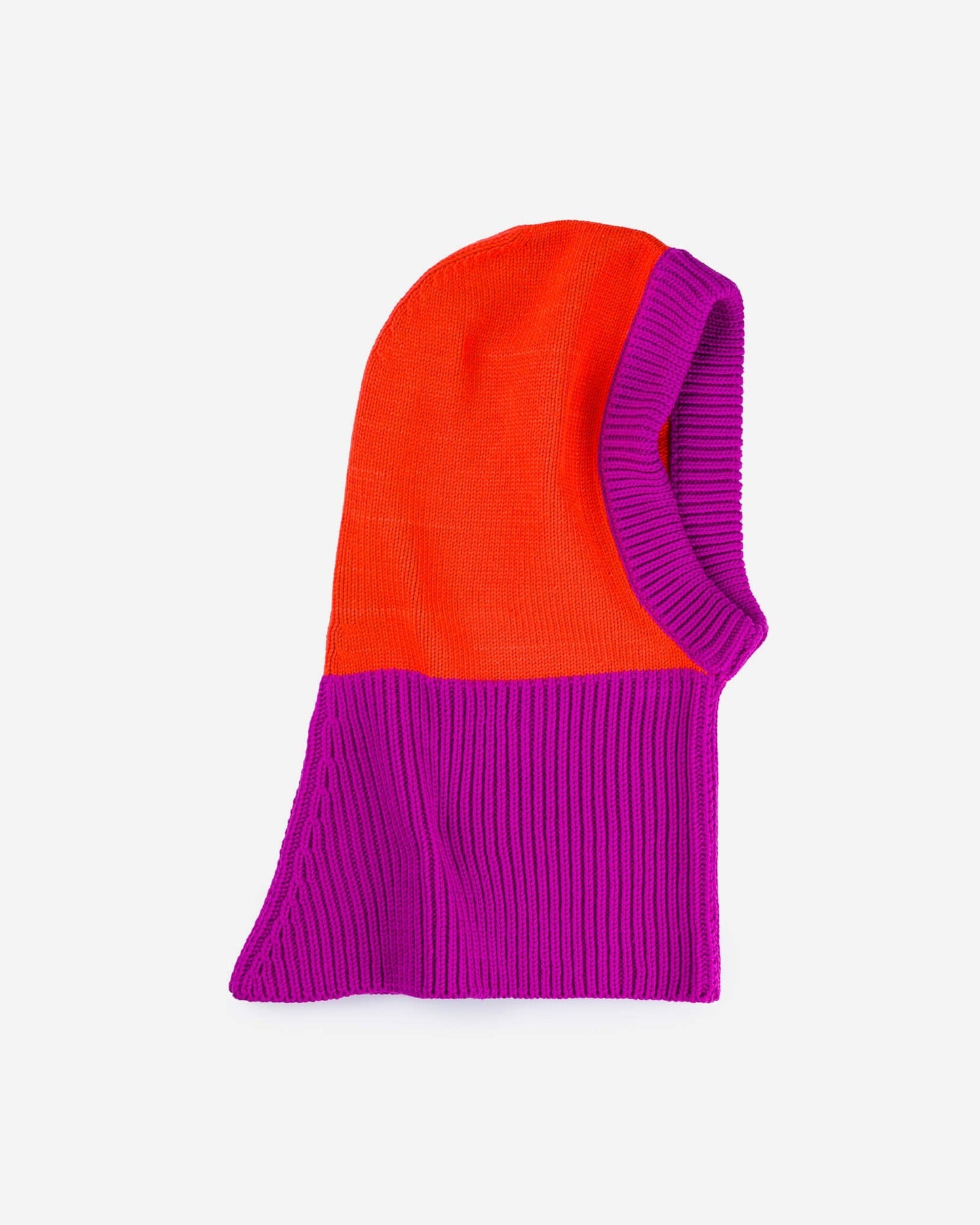 Verloop: Colorblock Knit Hood - Poppy Magenta