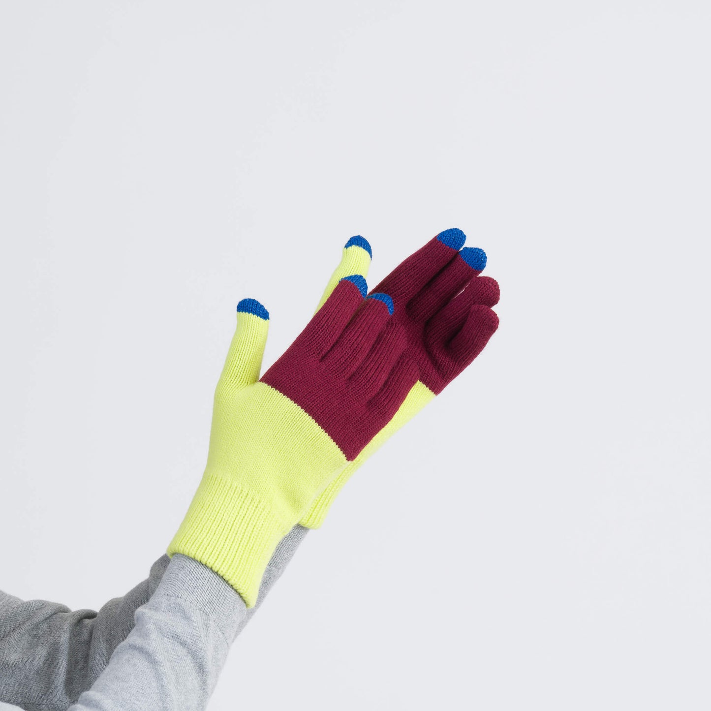Verloop: Colorblock Touchscreen Gloves - Lime Wine Red