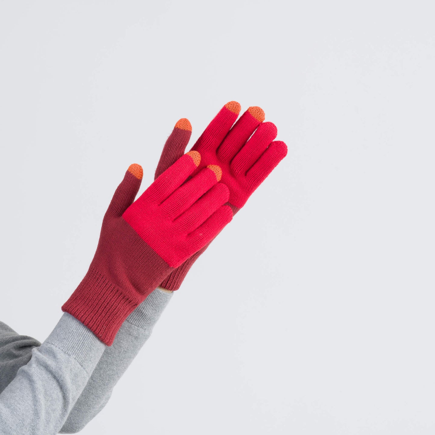Verloop: Colorblock Touchscreen Gloves - Ruby Red