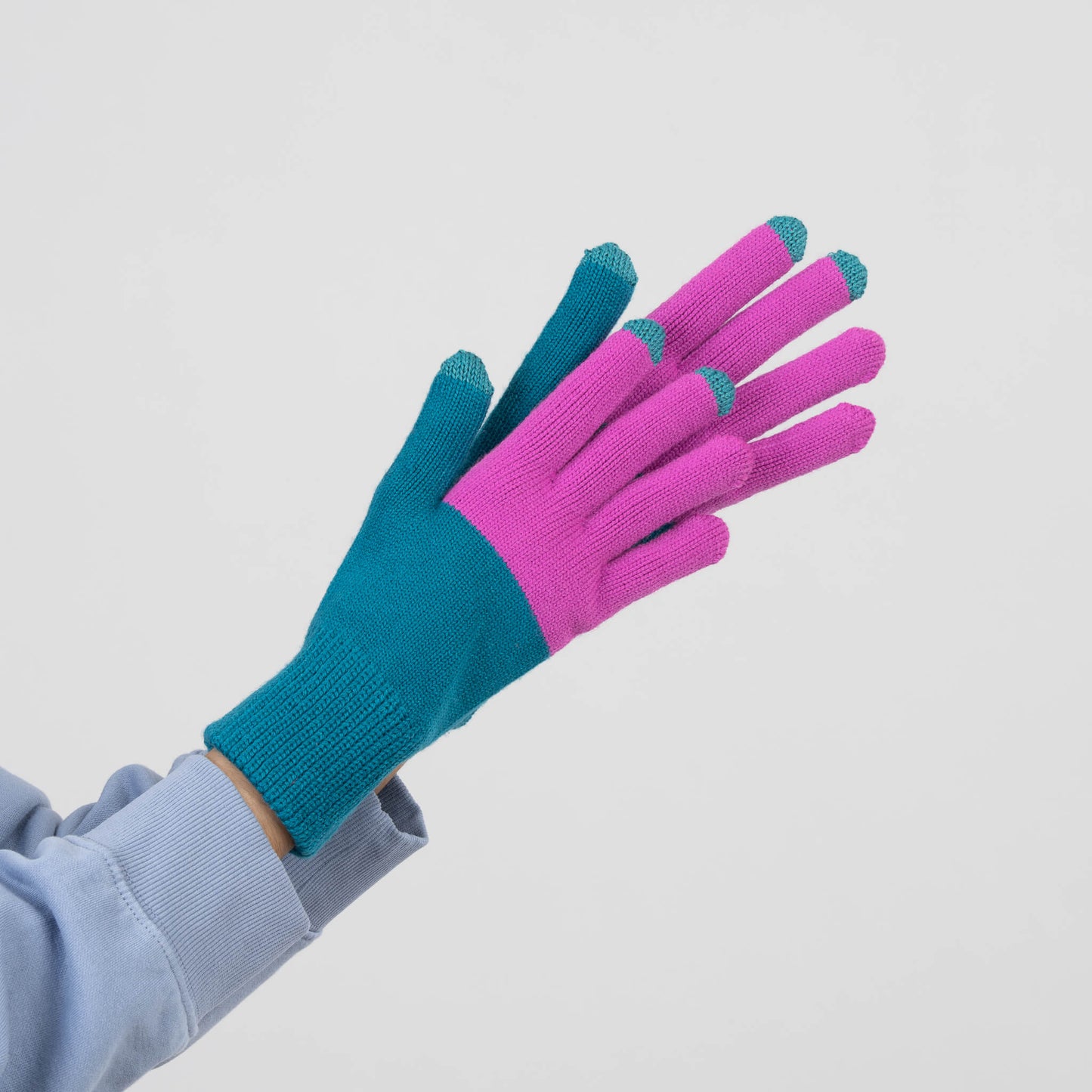 Verloop: Colorblock Touchscreen Gloves - Teal Magenta