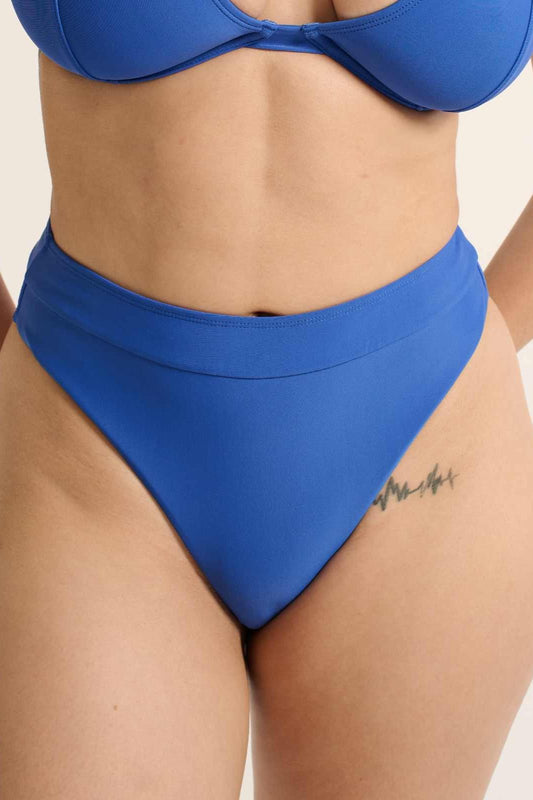RAQ: High Leg Bikini Brief Bottom - Cobalt