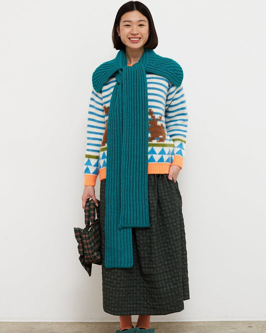 Dr. Bloom: Cuello Collared Scarf - Turquoise