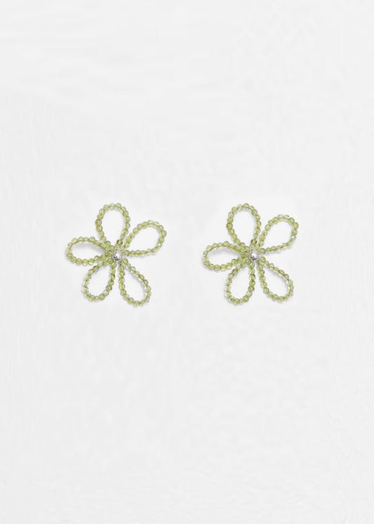 Kara Yoo: Bloom Medium Earrings - Peridot