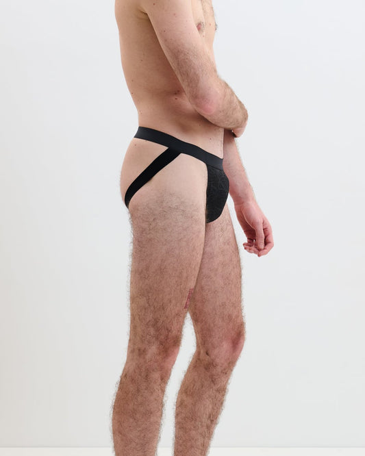 Full Of Desire: Louis Lace Jockstrap - Black