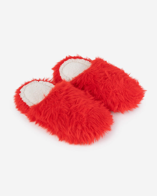 Verloop: Faux Fur Slide Slippers - Poppy