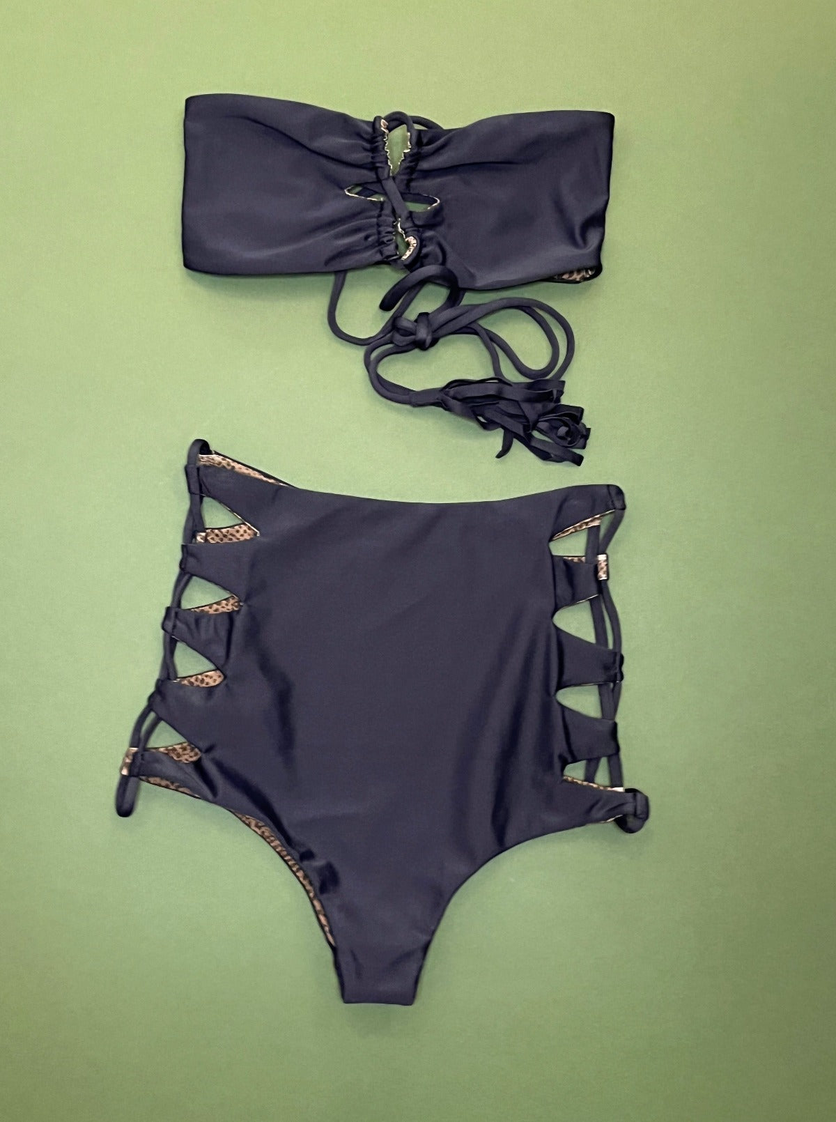 Acacia: Queens High-Waisted Bikini Bottom - Licorice