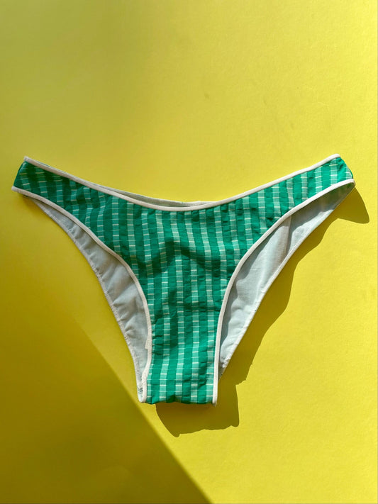 Caro Luna: Ella Bikini Bottom - Green/White Stripe