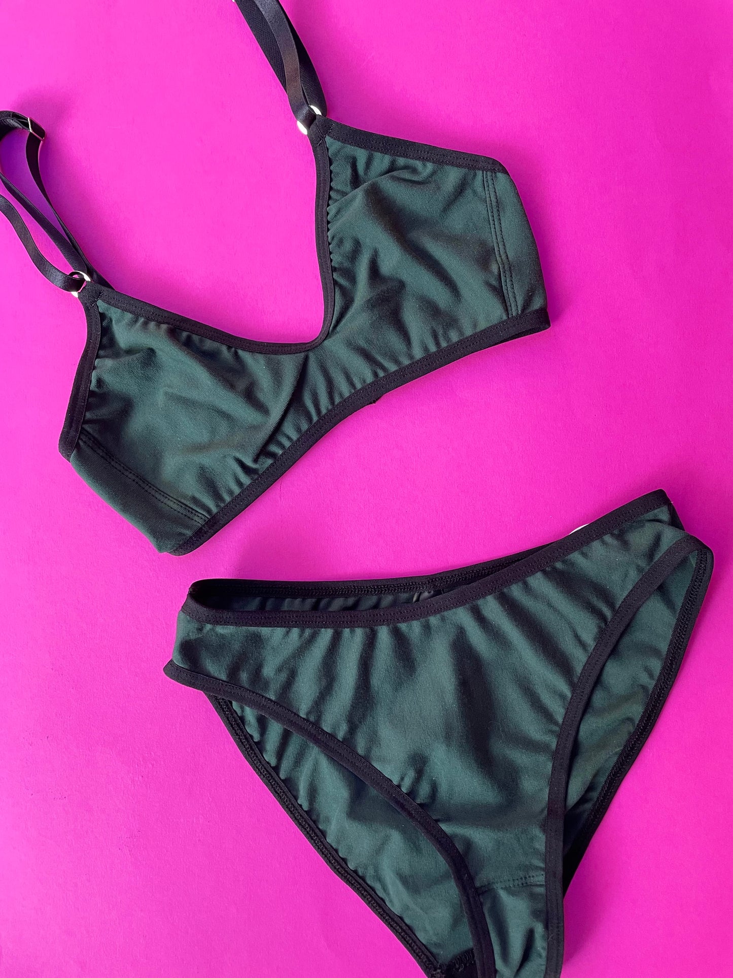 Bully Boy: Lenny Cotton Bra - Forest Green