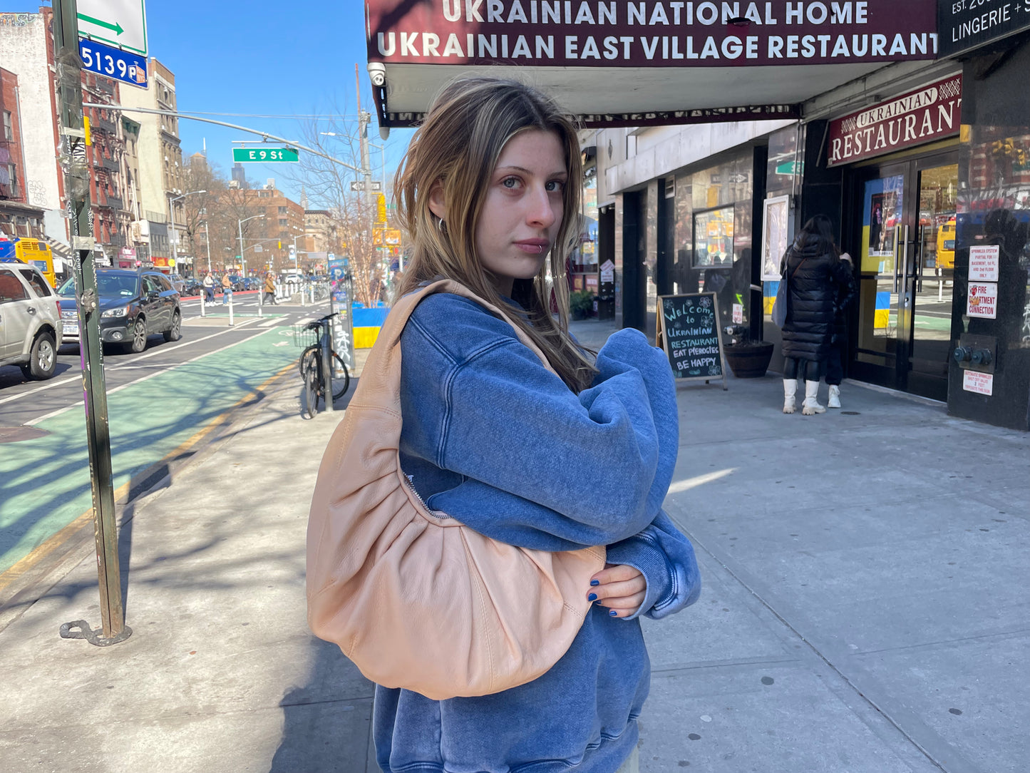 Belle Anna: Mini Miu Leather Bag - Coral