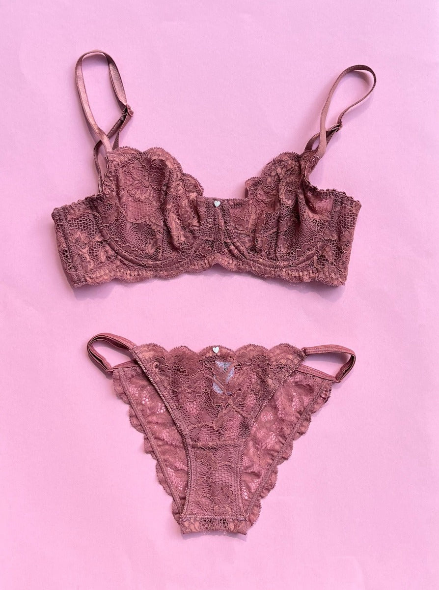 Clo: Fortuna Lace Demi Underwire Bra - Mesa Rose