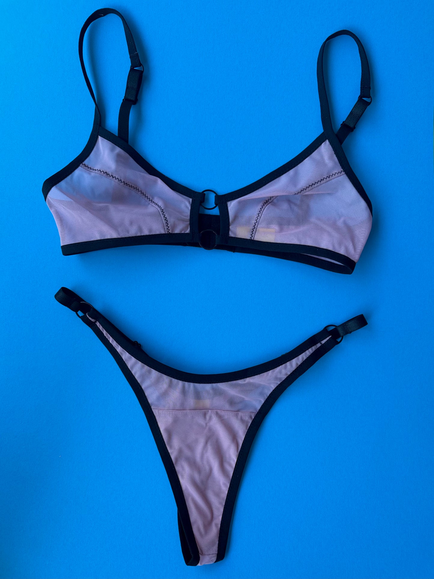 Kayleigh Peddie: Evan Mesh Bra with Rings - Dusty Rose