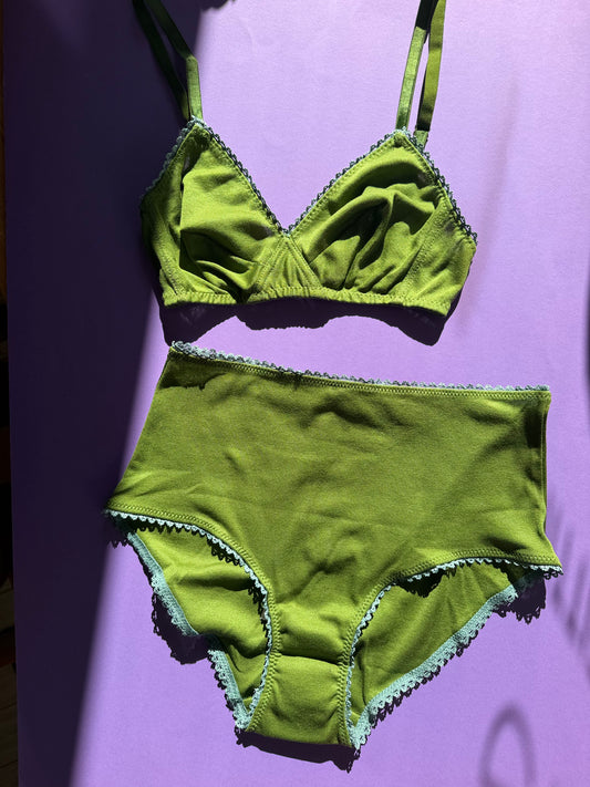 Araks: Mabel High-Waisted Cotton Panty - Moss