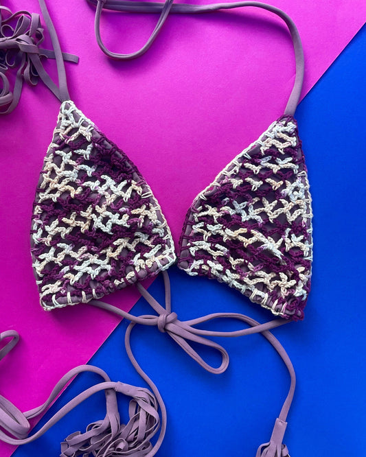 Acacia: Lisboa Crochet Bikini Top - Thistle