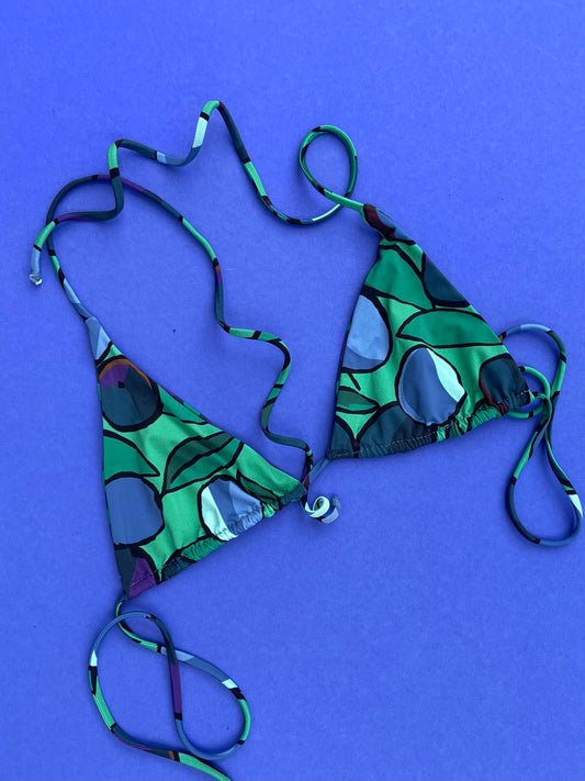 Siyu: Limona Reversible Triangle Bikini Top - Purple Multi