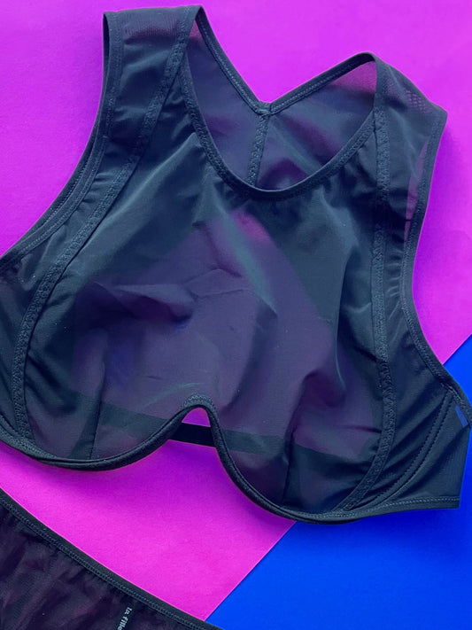 La Fille d'O: Futura High Neck Bra - Black