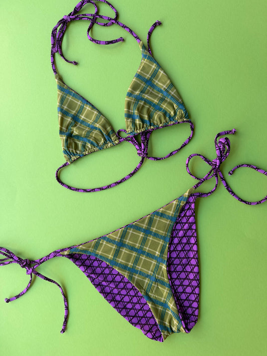 Siyu: Dufay Reversible Triangle Bikini Top - Legally Blonde