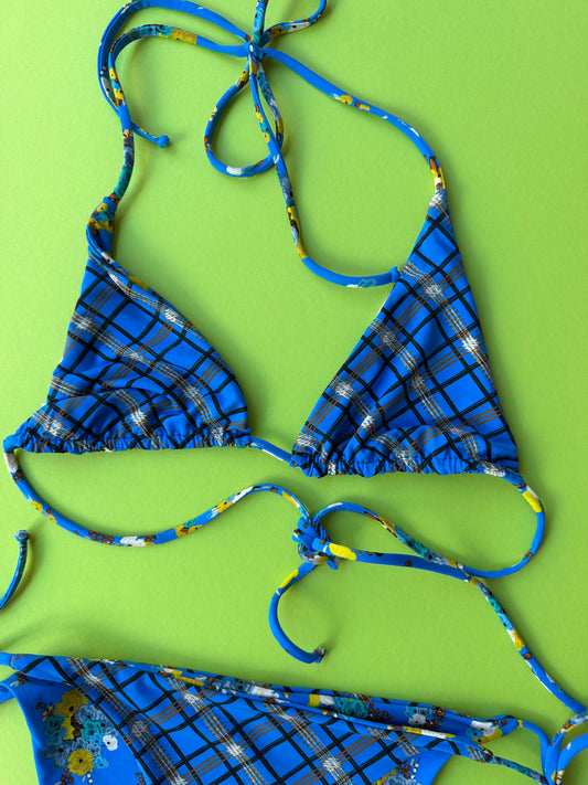 Siyu: Ruca Reversible Triangle Bikini Top - Dorothy Blue