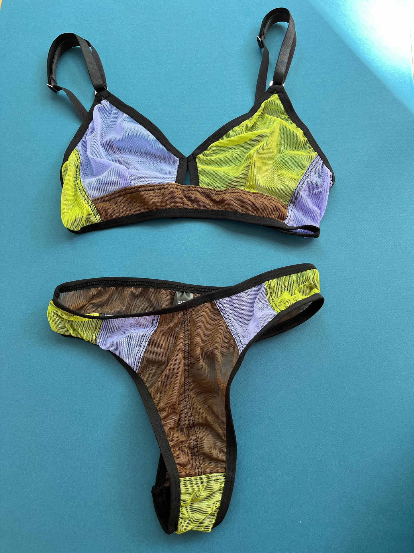 Bully Boy: Stevie Mesh Thong - Pea/Purple/Cocoa