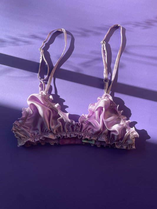 Clare Bare: Oleander Silk Bralette - Purple
