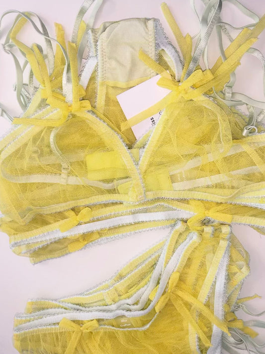 Miss Crofton: I'm Yours Mesh Bralette - Lemon