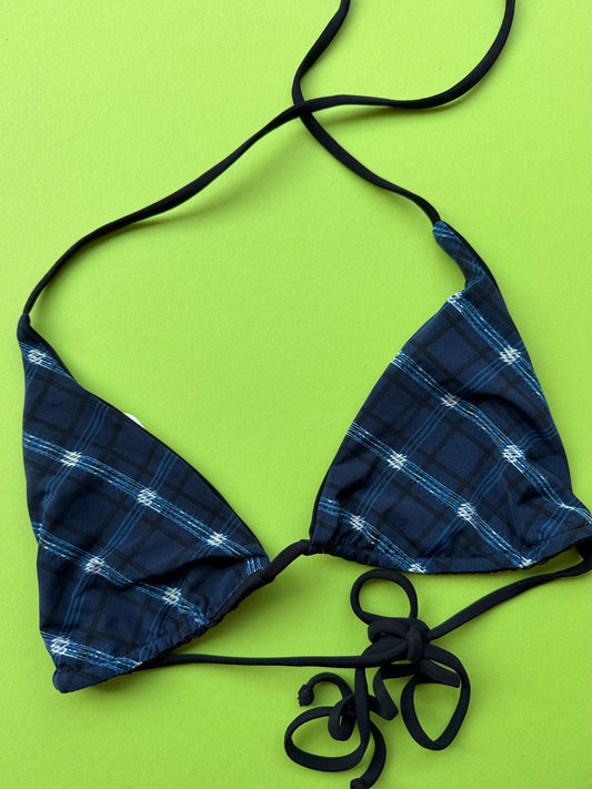 Siyu: Desprez Reversible Triangle Bikini Top - Dark Night