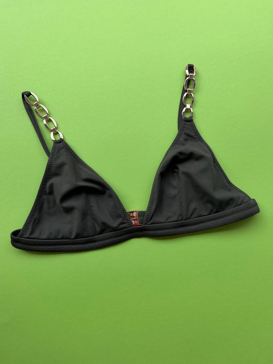 Melissa Odabash: Mexico Chain Triangle Bikini Top - Olive