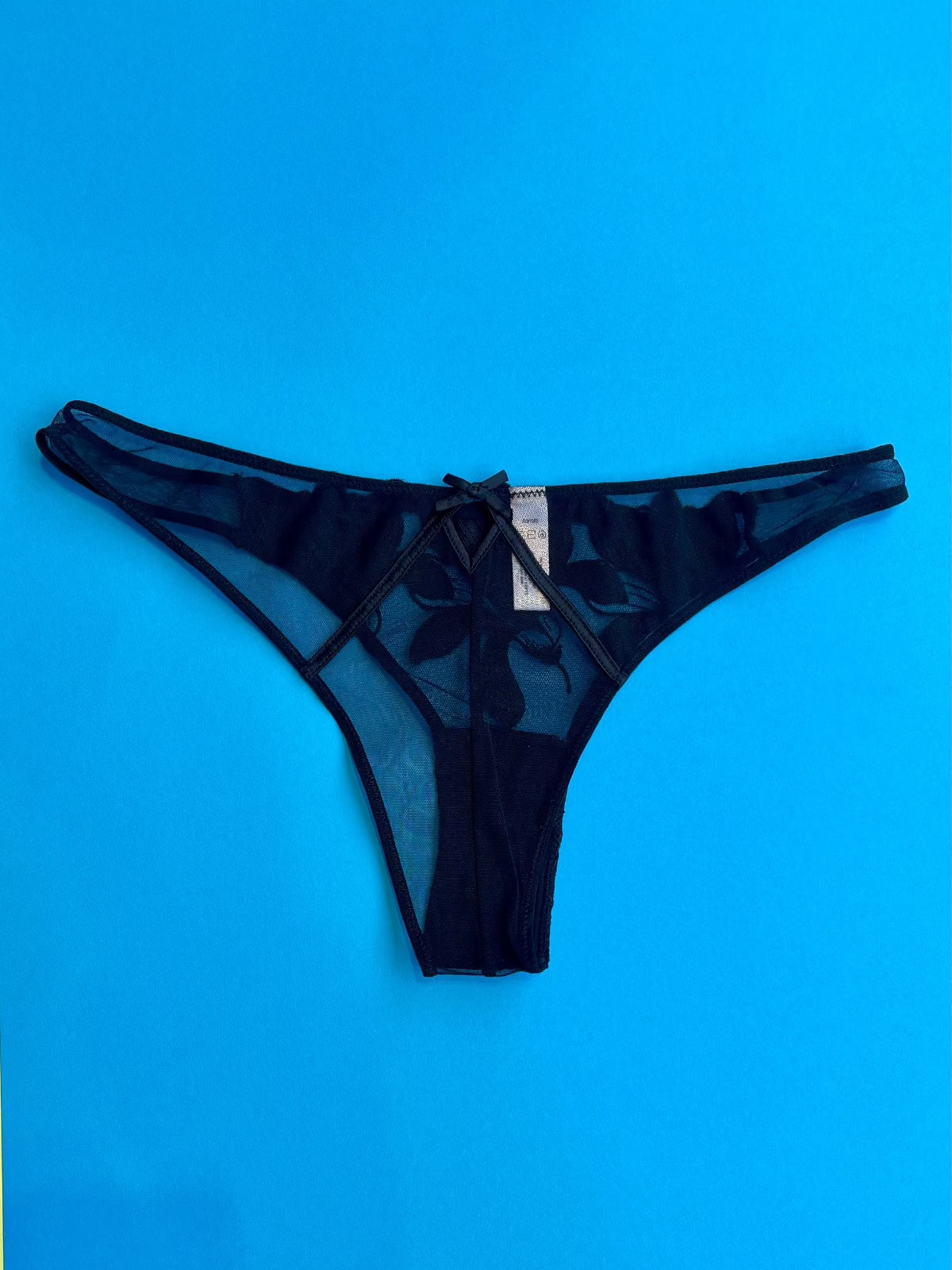 Fleur du Mal: Lily Embroidery Lace Cheeky Panty - XL, Last One!