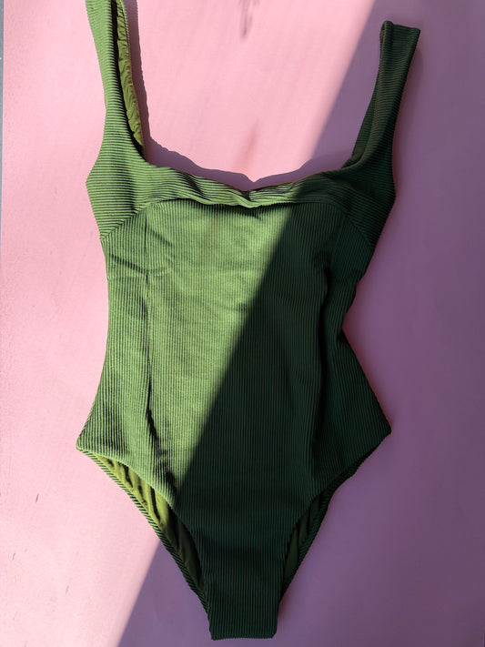 Haight: Gabi Ribbed One Piece - Olive Green