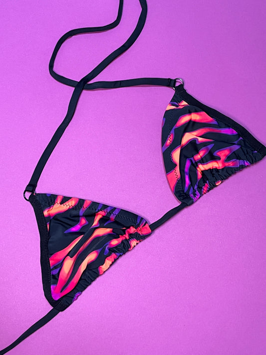 Kayleigh Peddie: Trinnie Triangle Bikini Top - Neon Zebra