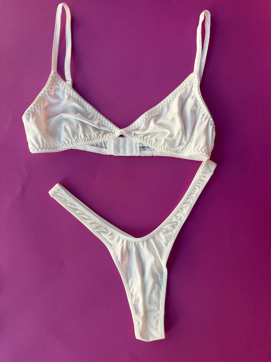 Cuccia: Bella Donna Bamboo Triangle Bralette - White
