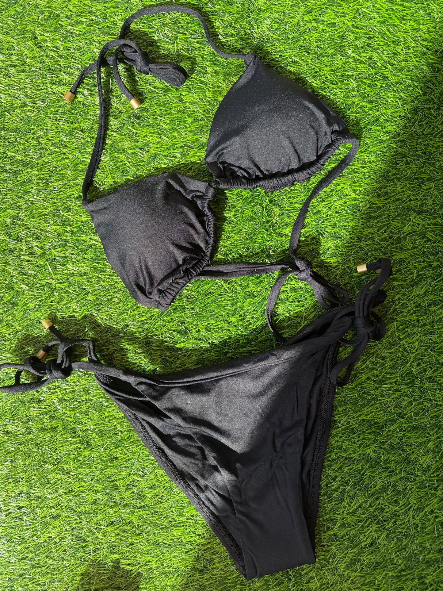 Vitamin A: Gia Padded Triangle Bikini Top - Black