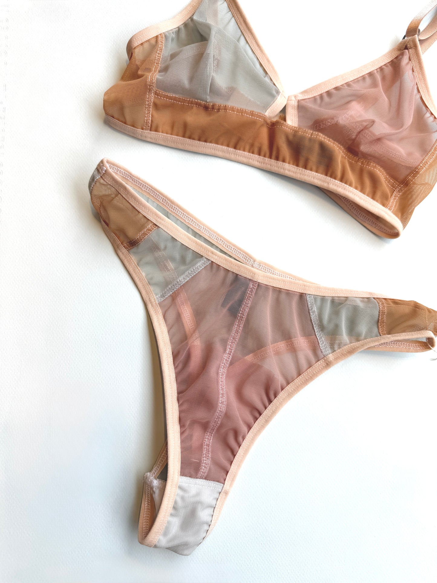 Bully Boy: Stevie Mesh Thong - Blush Combo