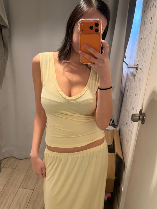 Kye Intimates: Recline Bamboo Shell Top - Limoncello