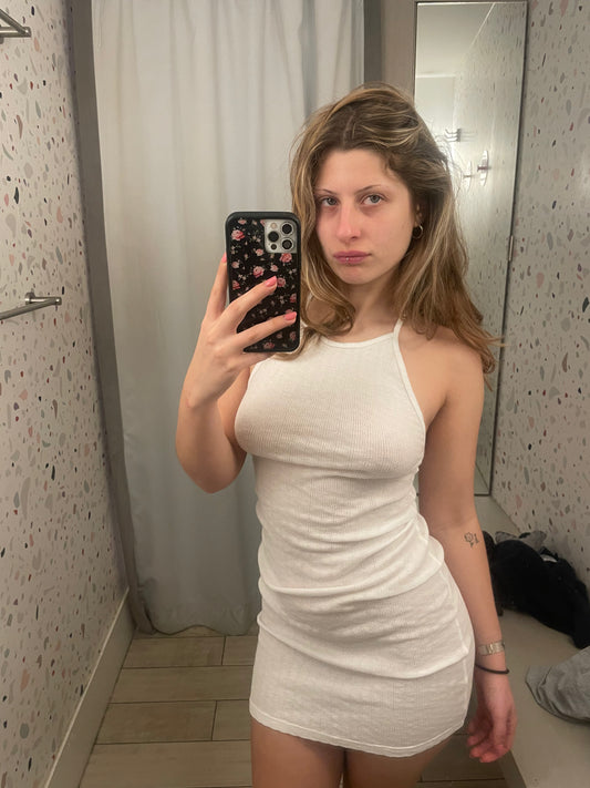 Gil Rodriguez: Pointelle Micro Mini Dress - White