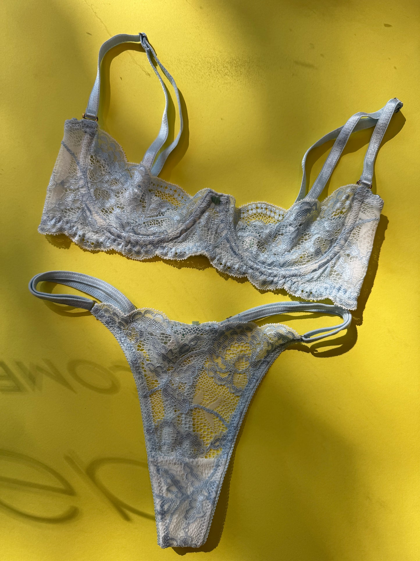 Clo: Fortuna Lace Adjustable String Thong - Halogen Blue