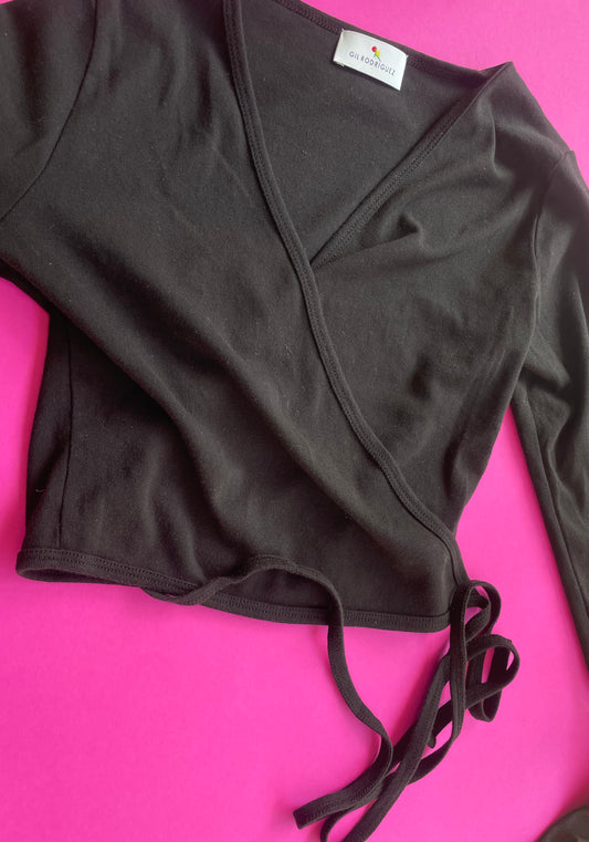 Gil Rodriguez: Sarita Wrap Top - Black
